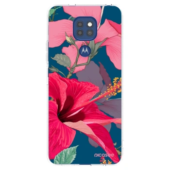 Picasee silikonowe przeźroczyste etui na Motorola Moto G9 Play - Hibiscus