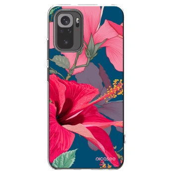 Picasee silikonowe przeźroczyste etui na Xiaomi Redmi Note 10 - Hibiscus