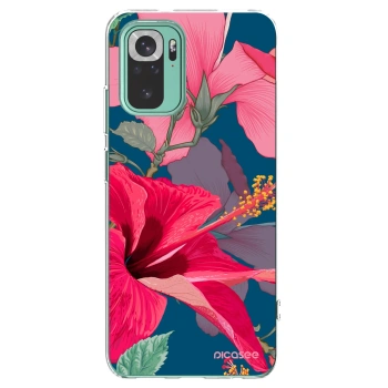 Picasee silikonowe przeźroczyste etui na Xiaomi Redmi Note 10 Pro - Hibiscus