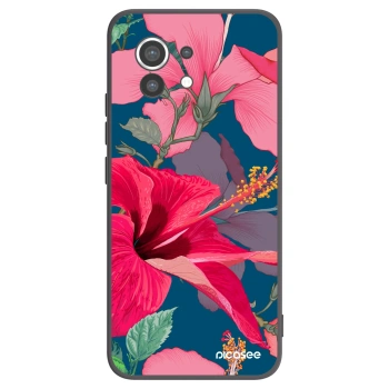 Picasee silikonowe czarne etui na Xiaomi Mi 11 - Hibiscus