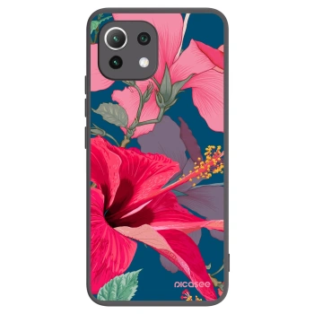 Picasee silikonowe czarne etui na Xiaomi Mi 11 Lite - Hibiscus
