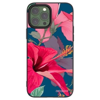 Picasee silikonowe czarne etui na Apple iPhone 13 Pro Max - Hibiscus