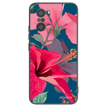 Picasee silikonowe czarne etui na Xiaomi Poco F3 - Hibiscus