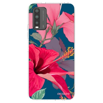 Picasee silikonowe przeźroczyste etui na Xiaomi Redmi 9T - Hibiscus