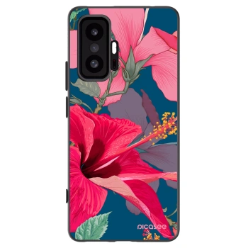 Picasee silikonowe czarne etui na Xiaomi 11T - Hibiscus