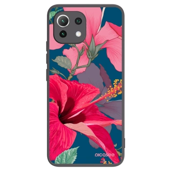 Picasee silikonowe czarne etui na Xiaomi 11 Lite 5G NE - Hibiscus