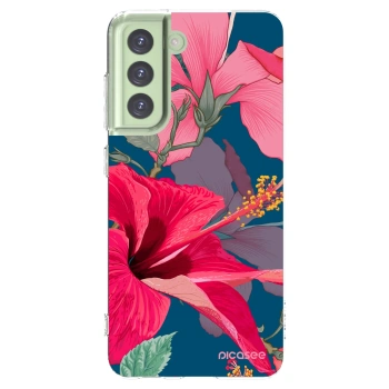 Picasee silikonowe przeźroczyste etui na Samsung Galaxy S21 FE 5G - Hibiscus