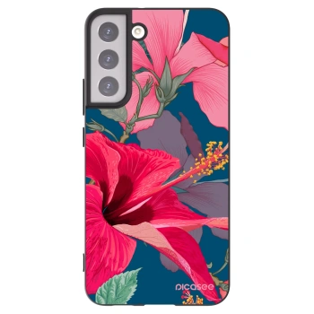 Picasee silikonowe czarne etui na Samsung Galaxy S22+ 5G - Hibiscus
