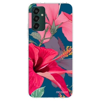 Picasee silikonowe przeźroczyste etui na Samsung Galaxy M13 M135F - Hibiscus