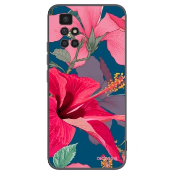 Picasee silikonowe czarne etui na Xiaomi Redmi 10 (2022) - Hibiscus