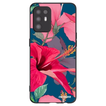 Picasee silikonowe czarne etui na OPPO A94 5G - Hibiscus