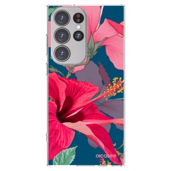 Picasee silikonowe przeźroczyste etui na Samsung Galaxy S23 Ultra 5G - Hibiscus