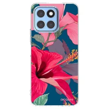 Picasee silikonowe przeźroczyste etui na Honor X8 5G - Hibiscus