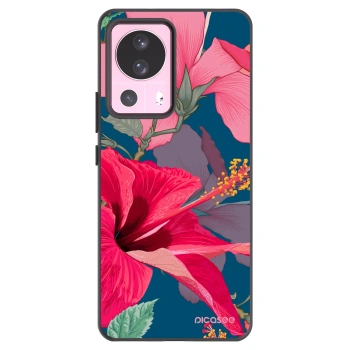 Picasee silikonowe czarne etui na Xiaomi 13 Lite - Hibiscus