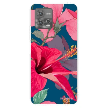 Picasee silikonowe przeźroczyste etui na Motorola Moto G72 - Hibiscus