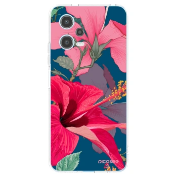 Picasee silikonowe przeźroczyste etui na Xiaomi Redmi Note 12 5G - Hibiscus