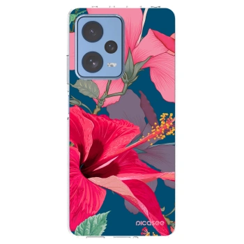 Picasee silikonowe przeźroczyste etui na Xiaomi Redmi Note 12 Pro 5G - Hibiscus