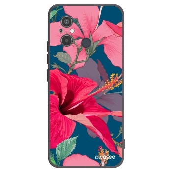 Picasee silikonowe czarne etui na Xiaomi Redmi 12C - Hibiscus
