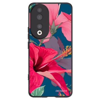 Picasee silikonowe czarne etui na Honor 90 5G - Hibiscus