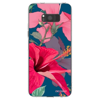 Picasee silikonowe przeźroczyste etui na Samsung Galaxy S8 G950F - Hibiscus