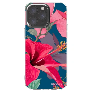 Picasee silikonowe przeźroczyste etui na Apple iPhone 15 Pro Max - Hibiscus