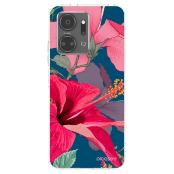 Picasee silikonowe przeźroczyste etui na Honor X7a - Hibiscus
