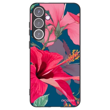 Picasee silikonowe czarne etui na Samsung Galaxy S24+ S926B 5G - Hibiscus