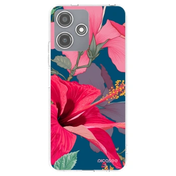 Picasee silikonowe przeźroczyste etui na Xiaomi Redmi 12 5G - Hibiscus