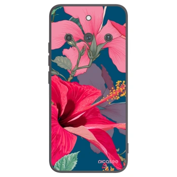 Picasee silikonowe czarne etui na Realme 11 Pro+ - Hibiscus