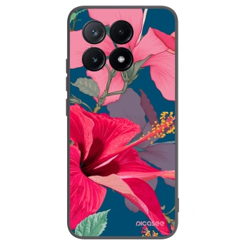 Picasee silikonowe czarne etui na Xiaomi Poco X6 Pro - Hibiscus