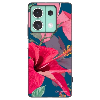 Picasee silikonowe czarne etui na Xiaomi Redmi Note 13 5G - Hibiscus
