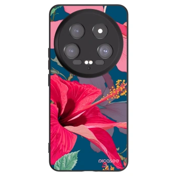 Picasee silikonowe czarne etui na Xiaomi 14 Ultra - Hibiscus
