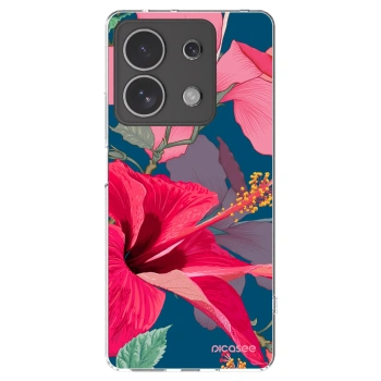 Picasee silikonowe przeźroczyste etui na Xiaomi Redmi Note 13 4G - Hibiscus