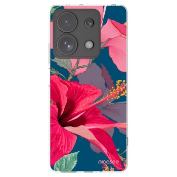 Picasee silikonowe przeźroczyste etui na Xiaomi Redmi Note 13 Pro 4G - Hibiscus