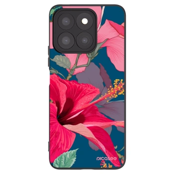 Picasee silikonowe czarne etui na Honor X8b - Hibiscus