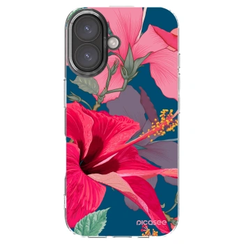 Picasee silikonowe przeźroczyste etui na Apple iPhone 16 - Hibiscus
