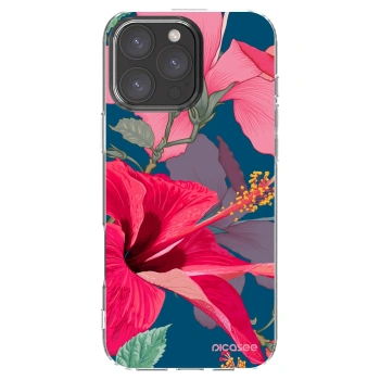 Picasee silikonowe przeźroczyste etui na Apple iPhone 16 Pro Max - Hibiscus