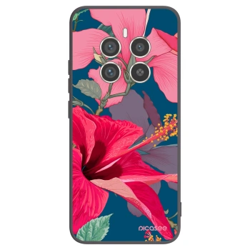 Picasee silikonowe czarne etui na Realme 12 Pro 5G - Hibiscus