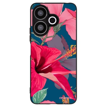 Picasee silikonowe czarne etui na Xiaomi Redmi 13 4G - Hibiscus
