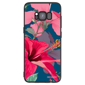 Picasee silikonowe czarne etui na Samsung Galaxy S8 G950F - Hibiscus