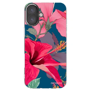 Picasee silikonowe przeźroczyste etui na Apple iPhone 16 Plus - Hibiscus