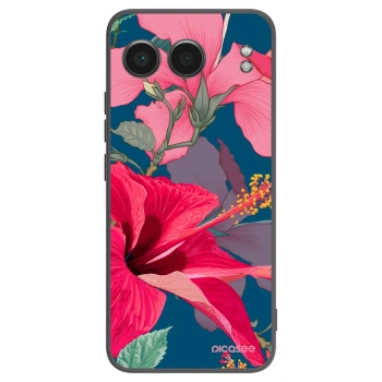 Picasee silikonowe czarne etui na OnePlus Nord 4 - Hibiscus