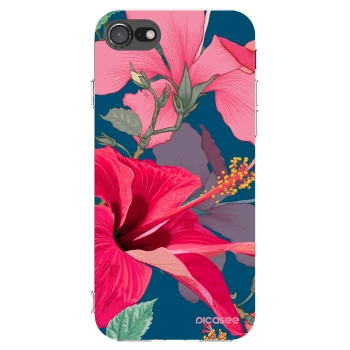 Picasee silikonowe przeźroczyste etui na Apple iPhone 7 - Hibiscus