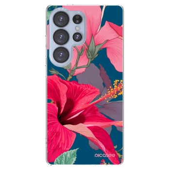 Picasee silikonowe przeźroczyste etui na Samsung Galaxy S25 Ultra 5G - Hibiscus