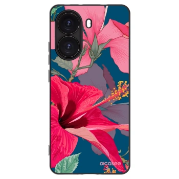 Picasee silikonowe czarne etui na Xiaomi Poco X7 Pro 5G - Hibiscus