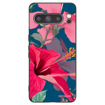 Picasee silikonowe czarne etui na Google Pixel 8 Pro - Hibiscus