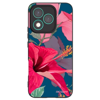 Picasee silikonowe czarne etui na Honor 400 Lite 5G - Hibiscus