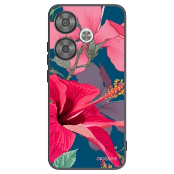Picasee silikonowe czarne etui na Xiaomi Poco F6 - Hibiscus