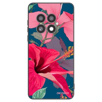 Picasee silikonowe czarne etui na OnePlus 13 5G - Hibiscus