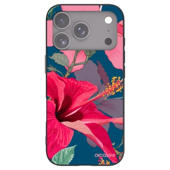 Picasee silikonowe czarne etui na Apple iPhone 17 Pro - Hibiscus